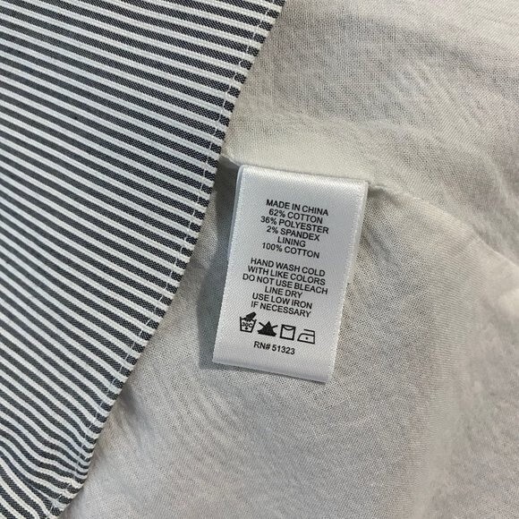 CECE Pleated Flutter Sleeve Dress Grey & White Striped Sz 6 - Picture 8 of 10